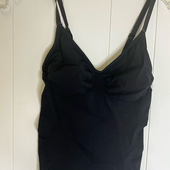 SHAPERX Womens 2X/3X Bodysuit 5215 Tummy Control Shapewear Thong Black New - Picture 7 of 12